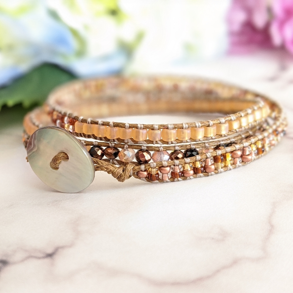 Leadbetter Beach Copper Boho Wrap Bracelet